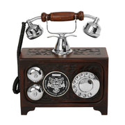Decorative Royal Antique Telephone - Brass and Wood Replica