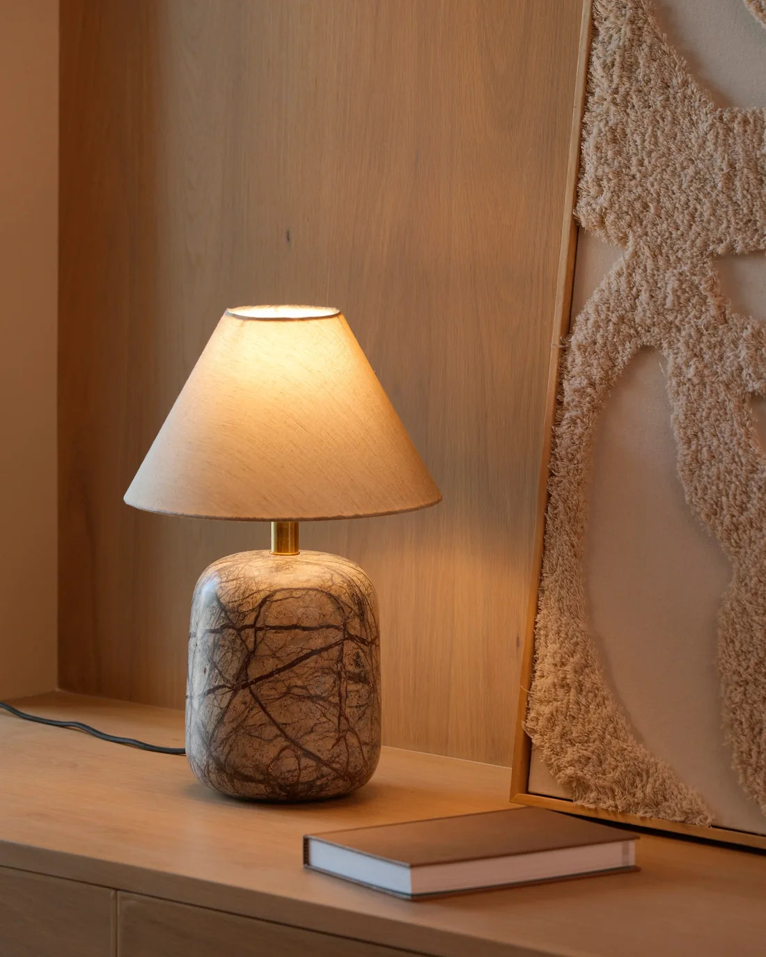 Dune - Forest Brown & Linen lampshade | Table Lamp