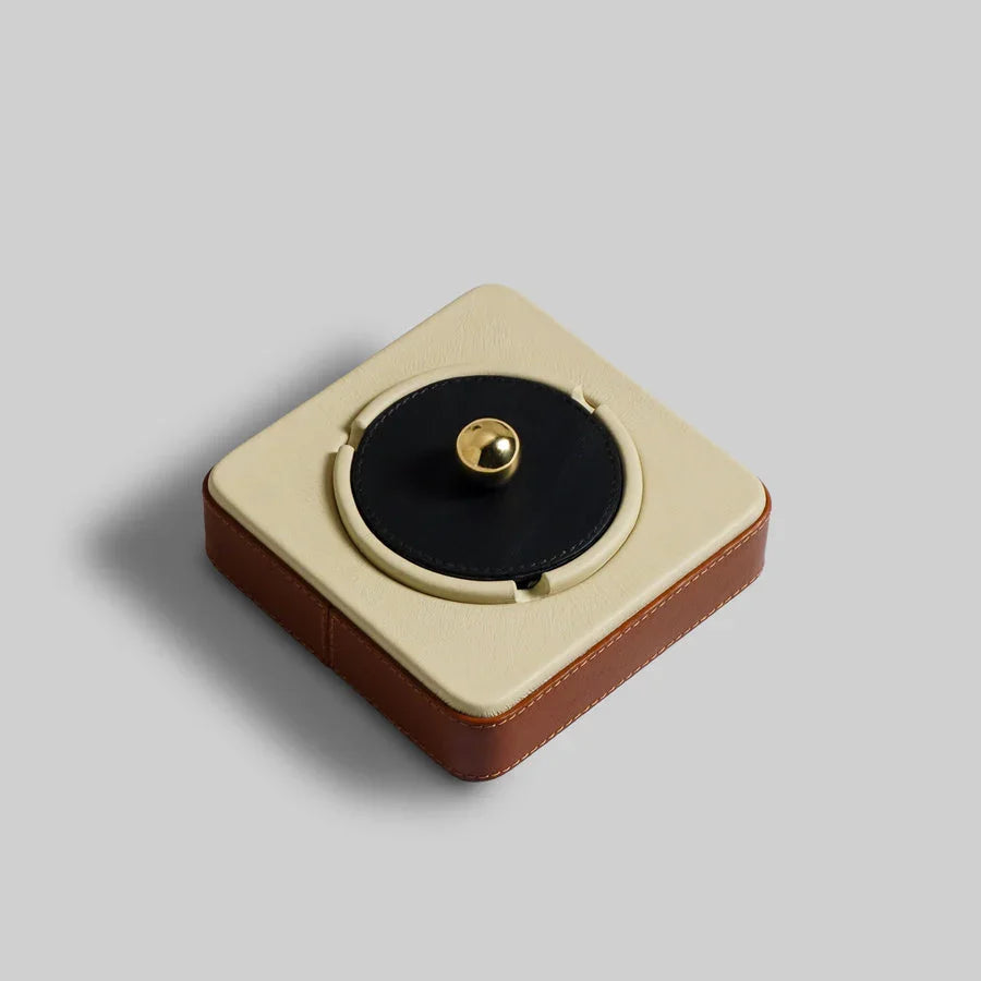 Leather Ash Tray | Beige, Brown, Black