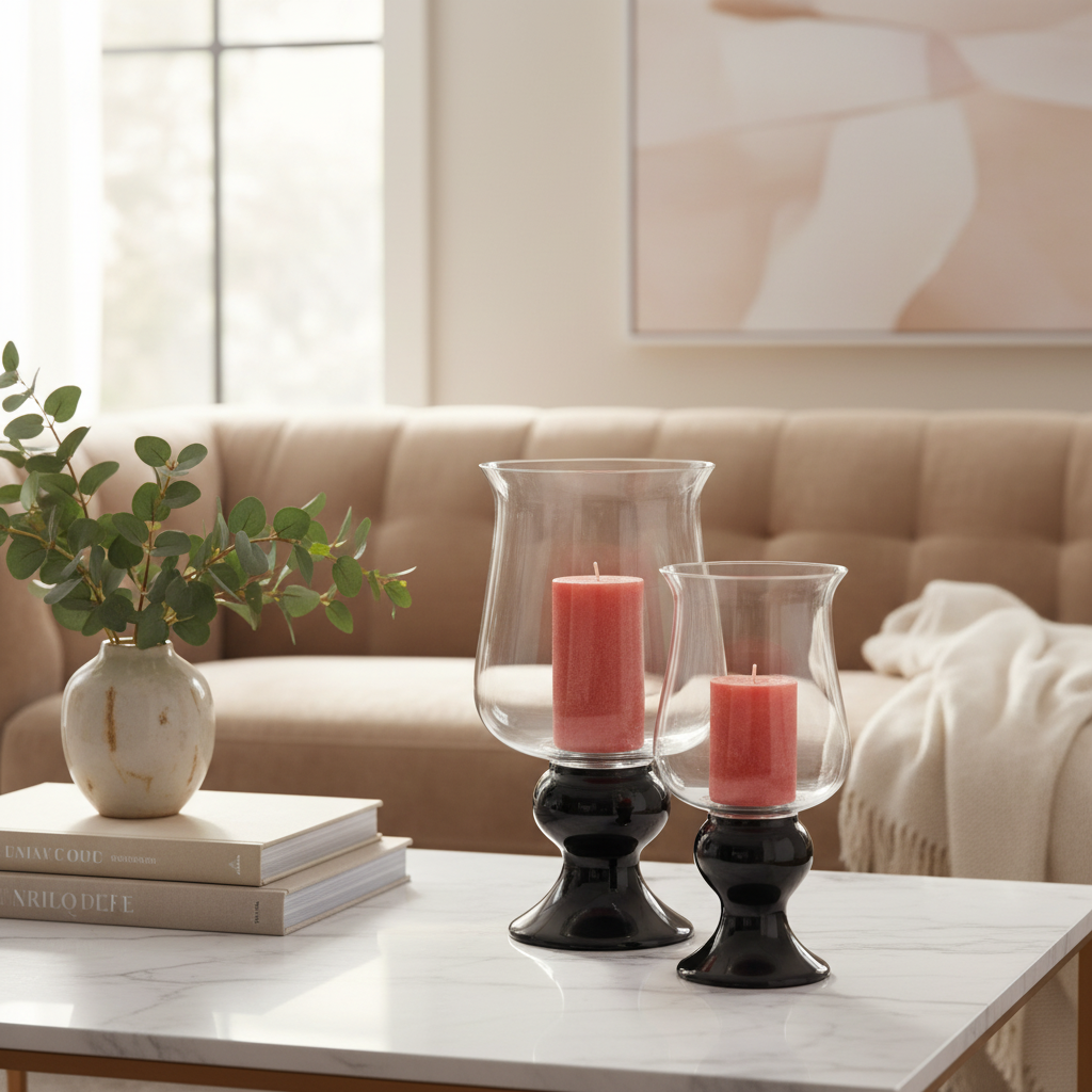 Radiant Clear Vase With Black Base