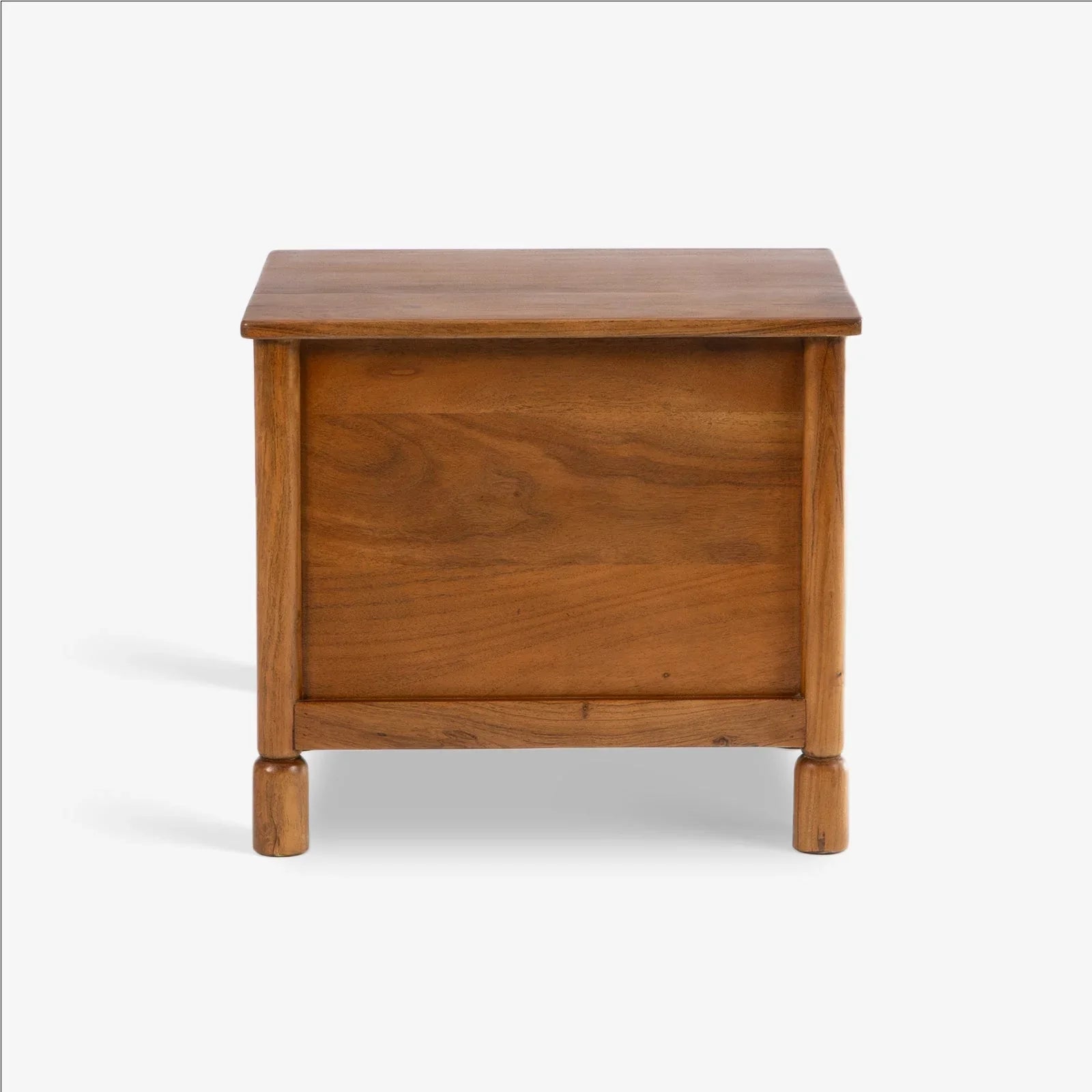 Varnika Bedside Table | Teak Finish Acacia Wood Nightstand | Small Side Table