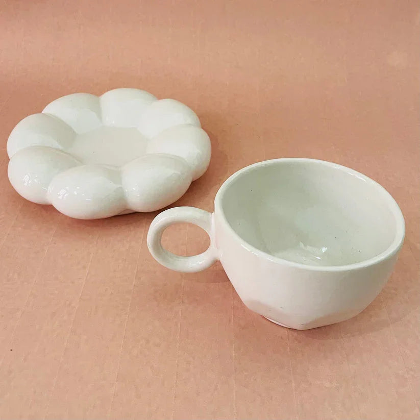 The Blossom Tea Cup & Saucer- White