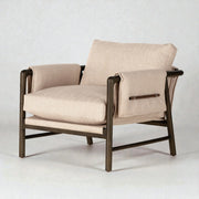 Delta Solid Teak Wood & Fabric Upholstery Armchair