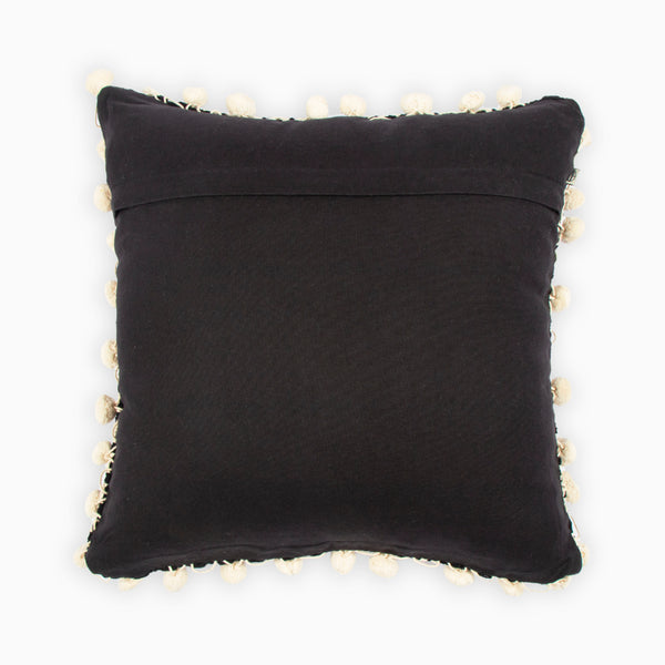 Angela Woven Cushion Cover With Pompom