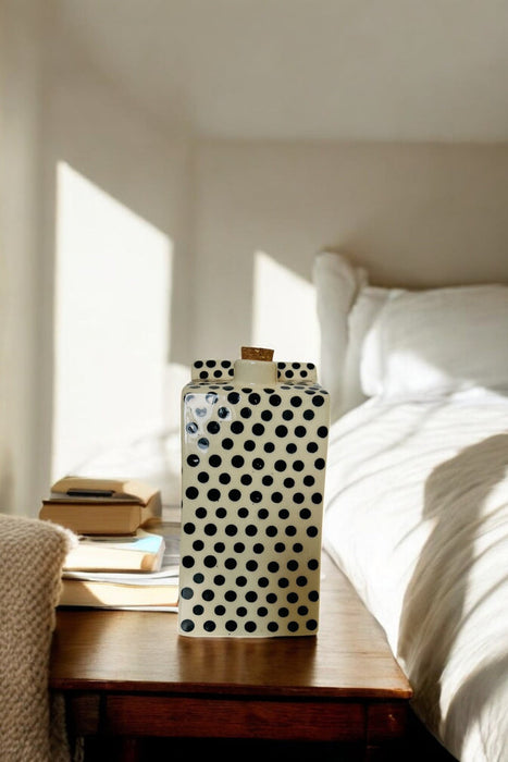 Polka Dot Milk Carton Vase