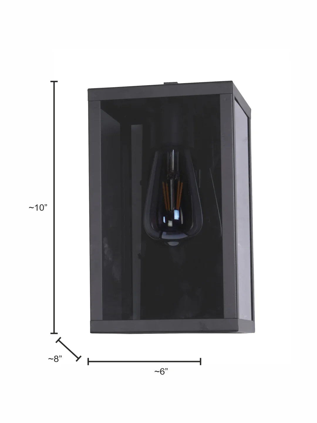 Contemporary Cuboid Black Glass Wall Light