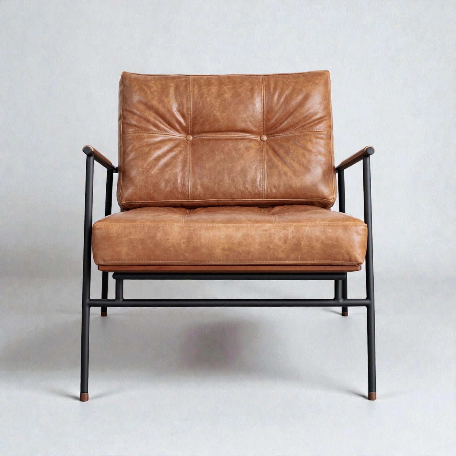 Sage Black Metal Frame & Fabric Upholstery Chair