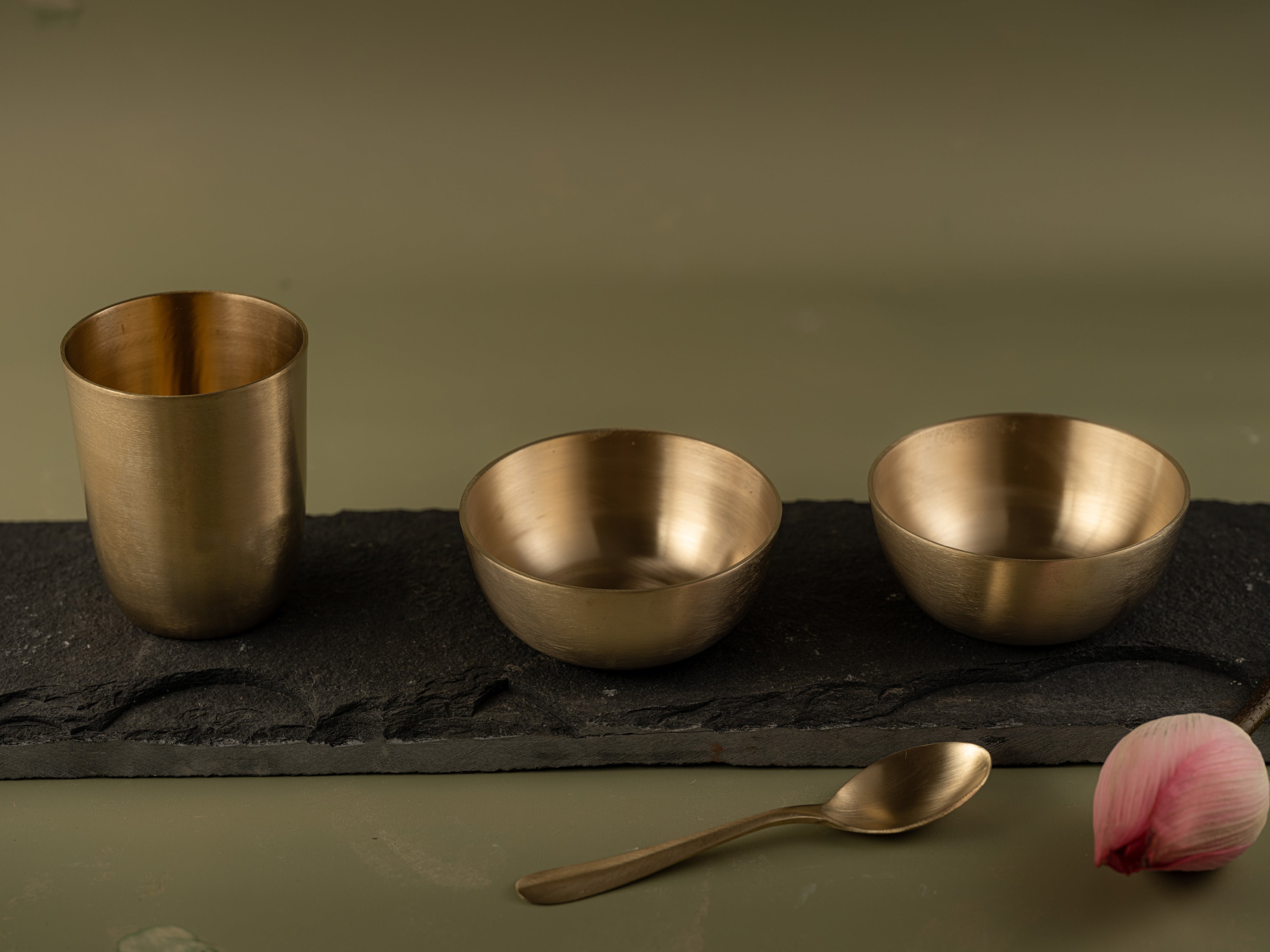 Sahej | Set of 5 | Brass Dinner Set