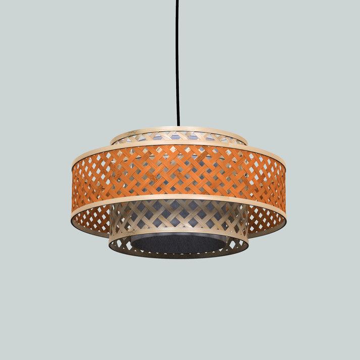 Orbit Pendant Lamp: Bamboo Hanging Lamp | Cafe Lighting | Asian Restaurants Decor [45cm/18in Dia]