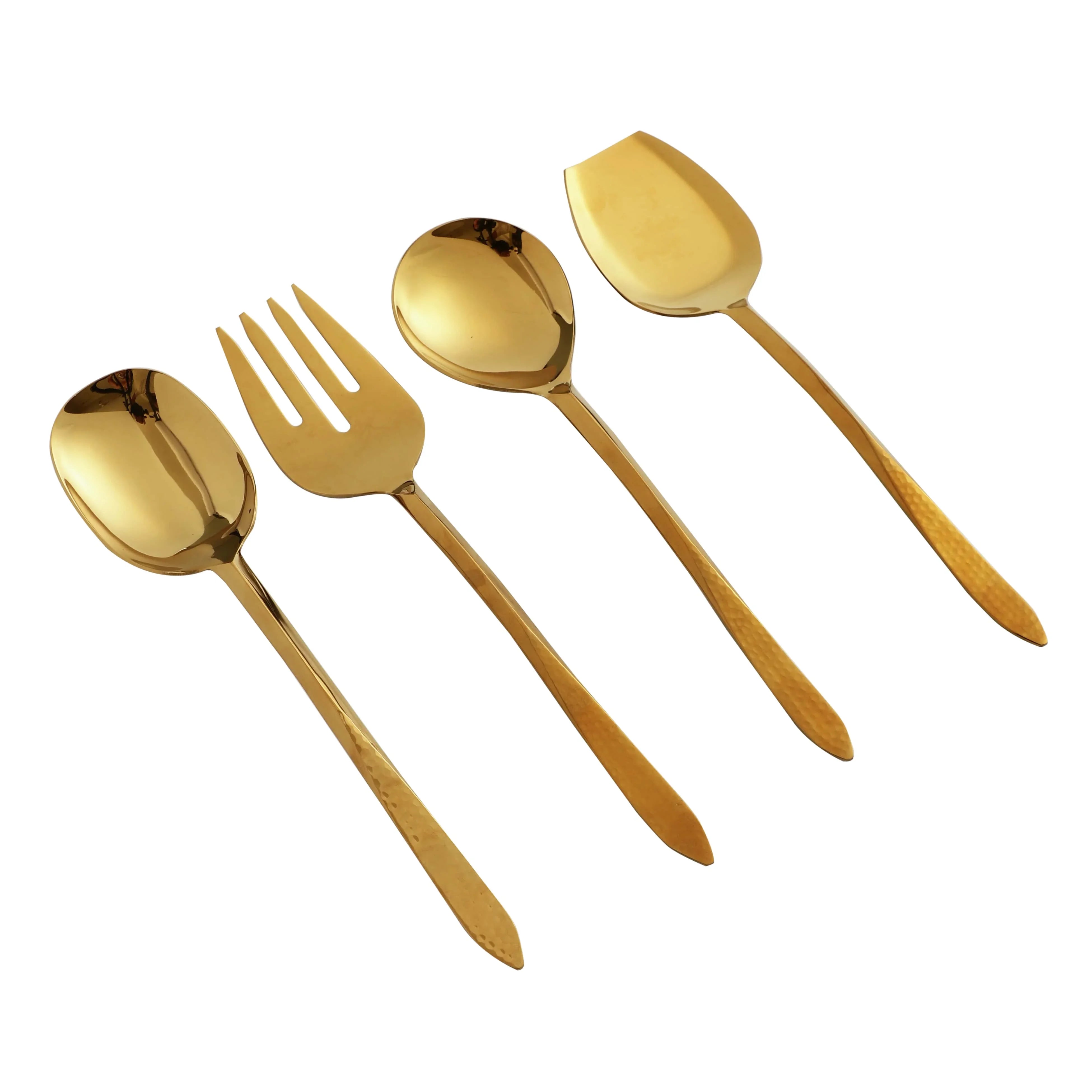 Dune Hammered Serving Set Gold