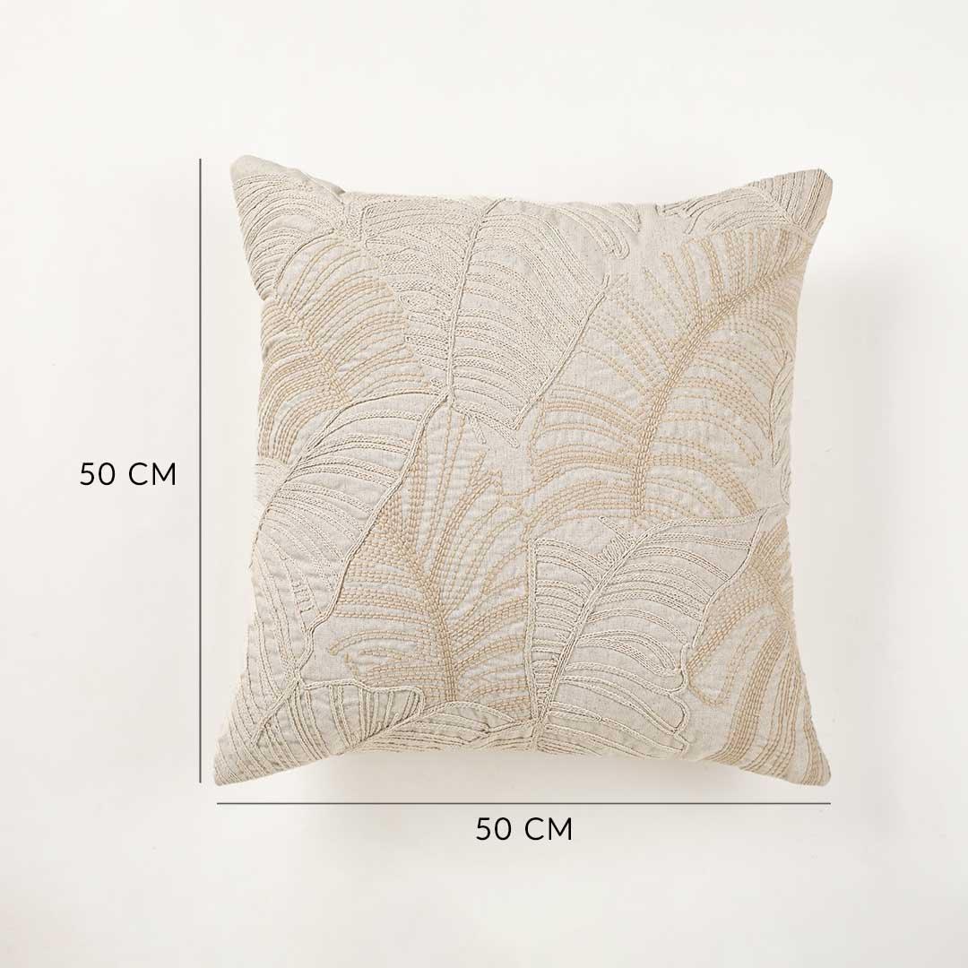 Serene Embroidered Cushion Cover | Cotton / Linen
