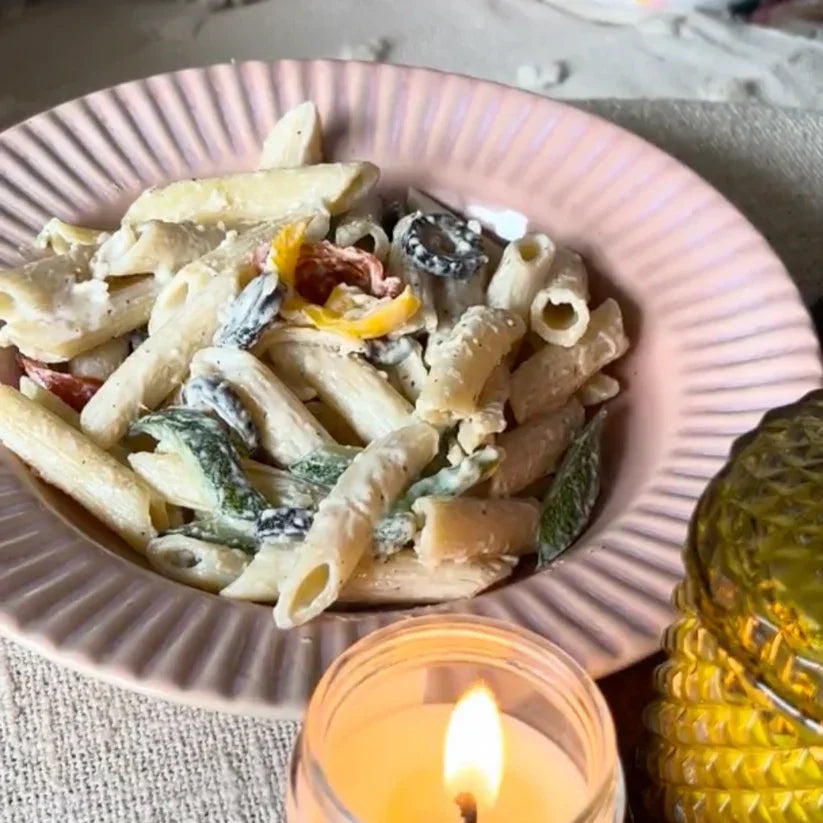 Pink Ceramic Pasta Plate | Ceramic Platter For Kitchen | Stylish Dinnerware for Special Meals