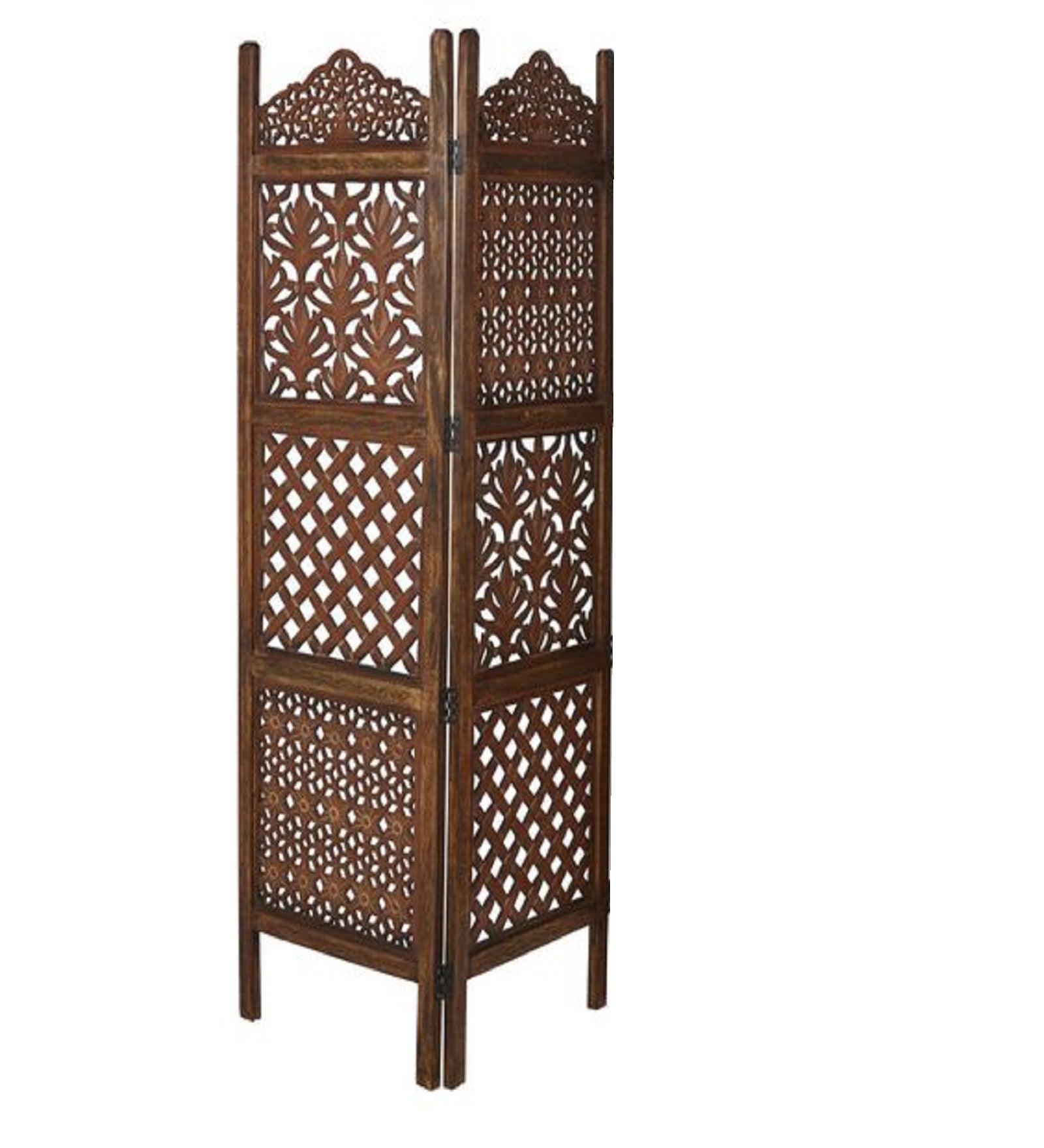 Handcrafted Mango Wood Room Divider with MDF Jali Panels