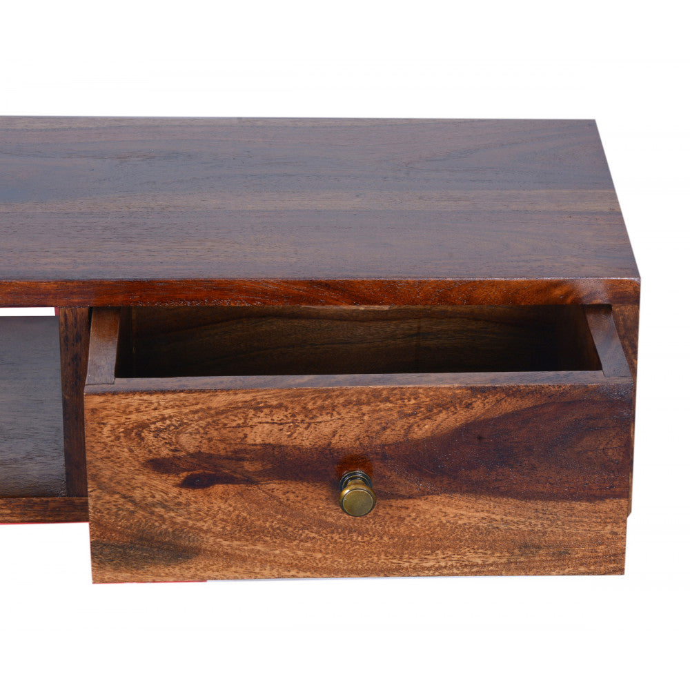 Lublin Wallshelf | Tv Unit With Two Drawer | Sheesham Wood