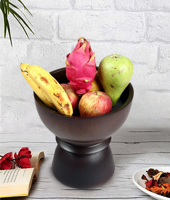 Acacia Wood Fruits Bowl | Multipurpose Bowl | Decorative Wooden Serveware | Table Decor Object For Home & Gifting