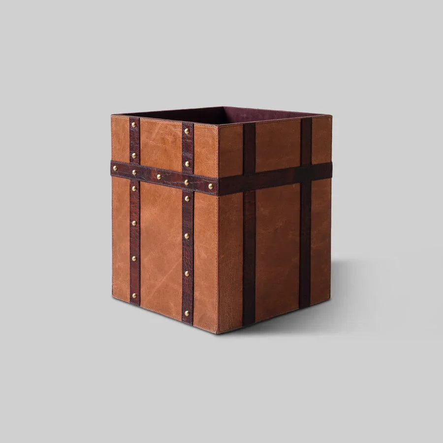 Premium Leather Storage Bin | Luxury Home & Office Storage Organizer Box