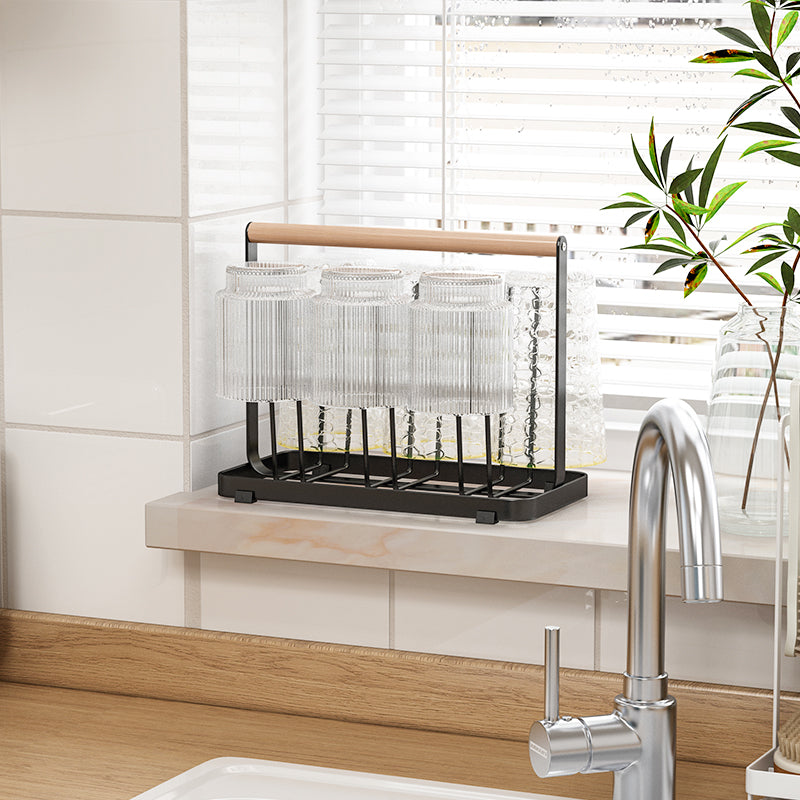 Wooden Handle  Glass Holder