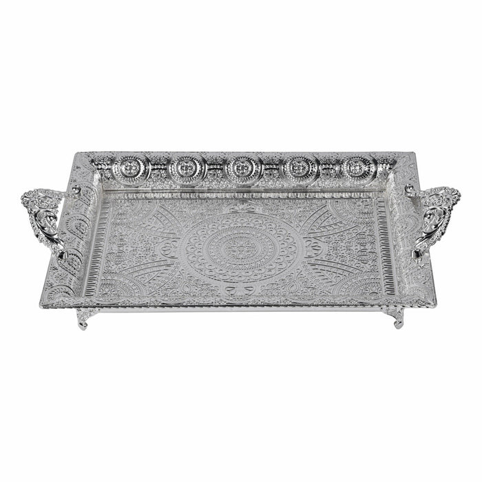 Designer Tray & Silver Serving Tray | Platter for Dining Table Decor