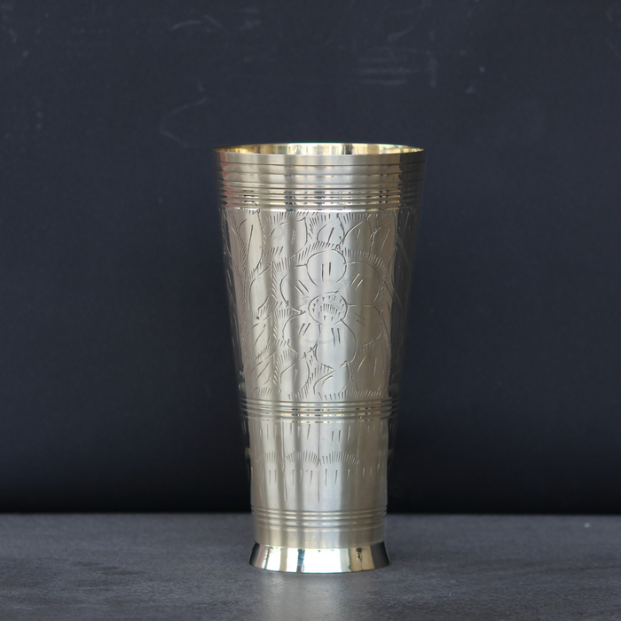 Golden Brass Drinking Glass for Dining | Premium Drinkware for Serving Water