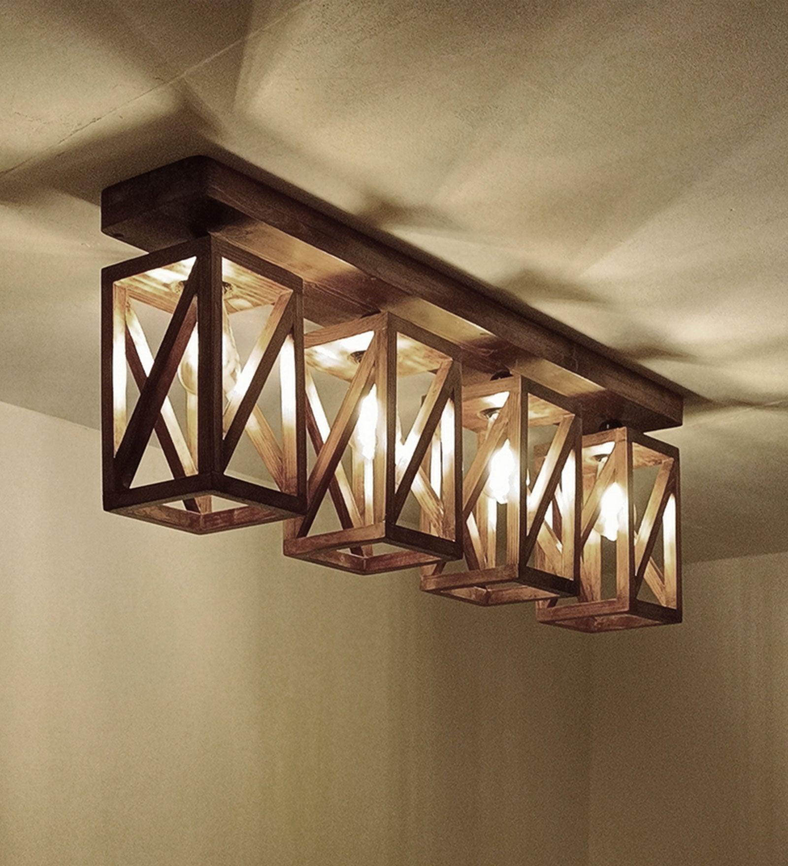 Symmetric Brown 4 Series Ceiling Lamp