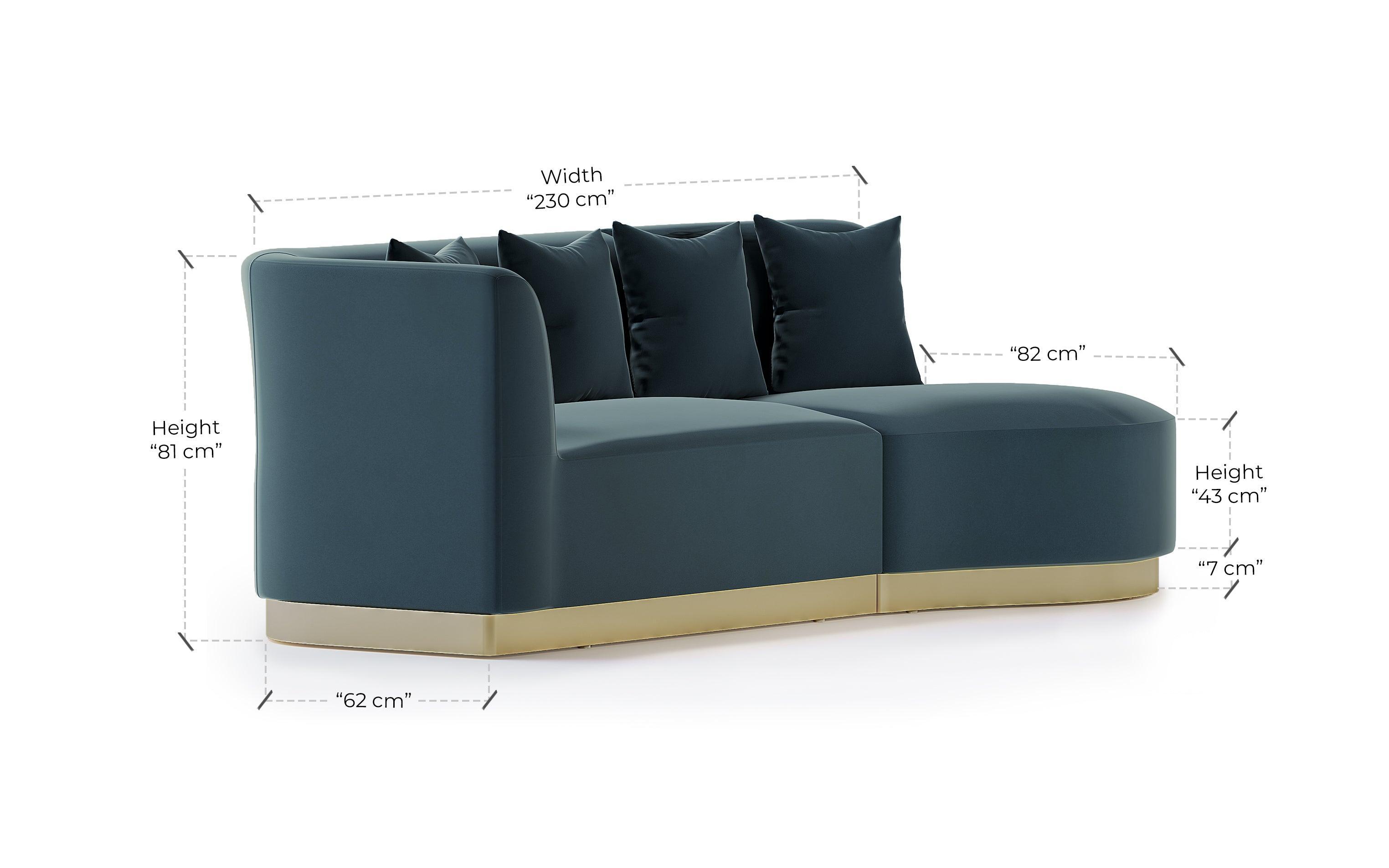 Nara L-Shape Sofa | Upholstery and Mild steel