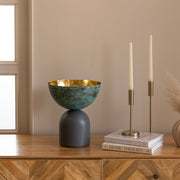 Goblet Uplighter | Brass And Wood
