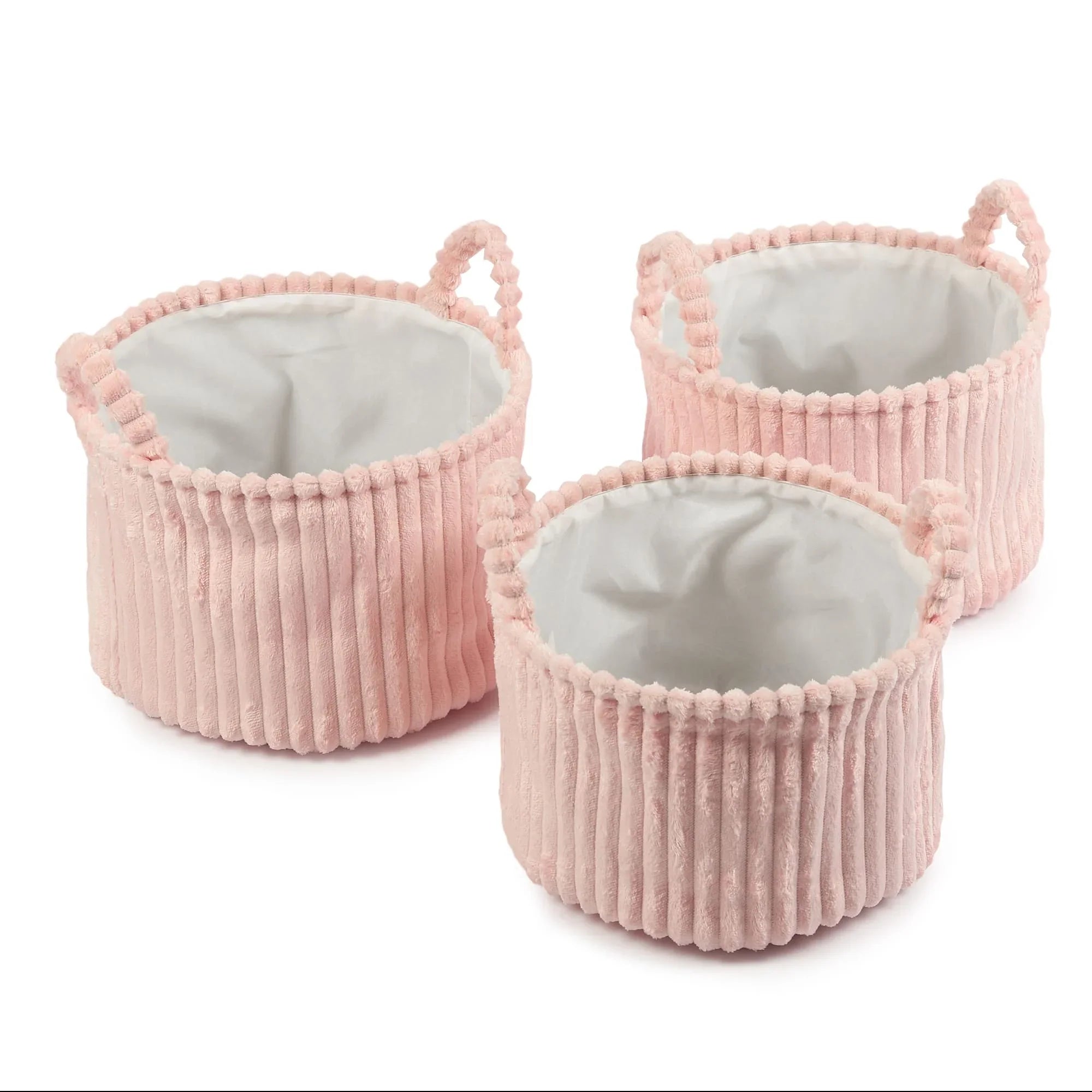 Cloud weave cloth basket Blush Pink Set of 3