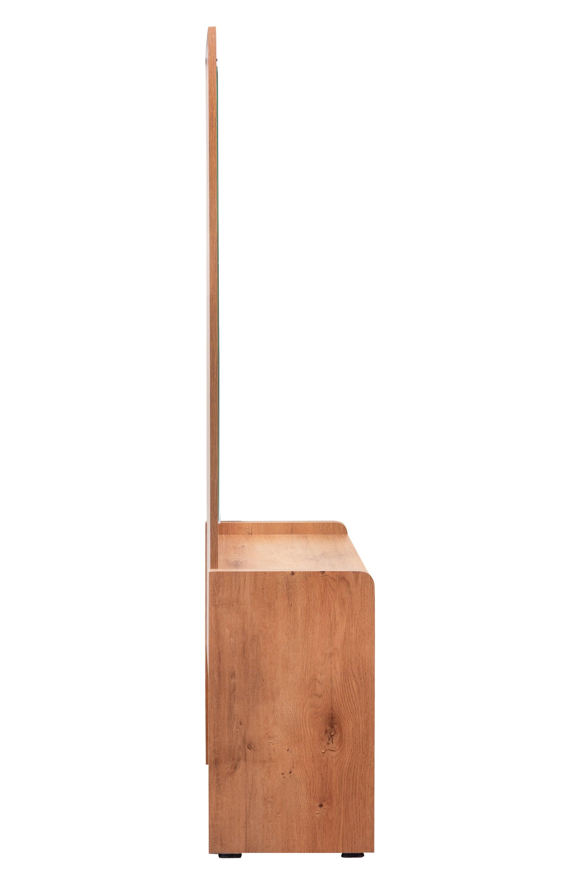 Minion Wooden Dressing Table with Mirror, Drawer & Stool | Modern Dressing Table with Storage