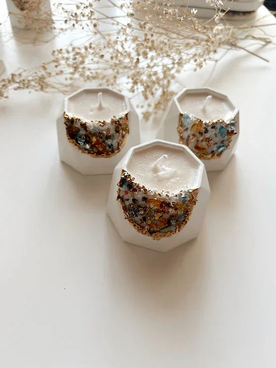 Concrete & Crystal Tea Light