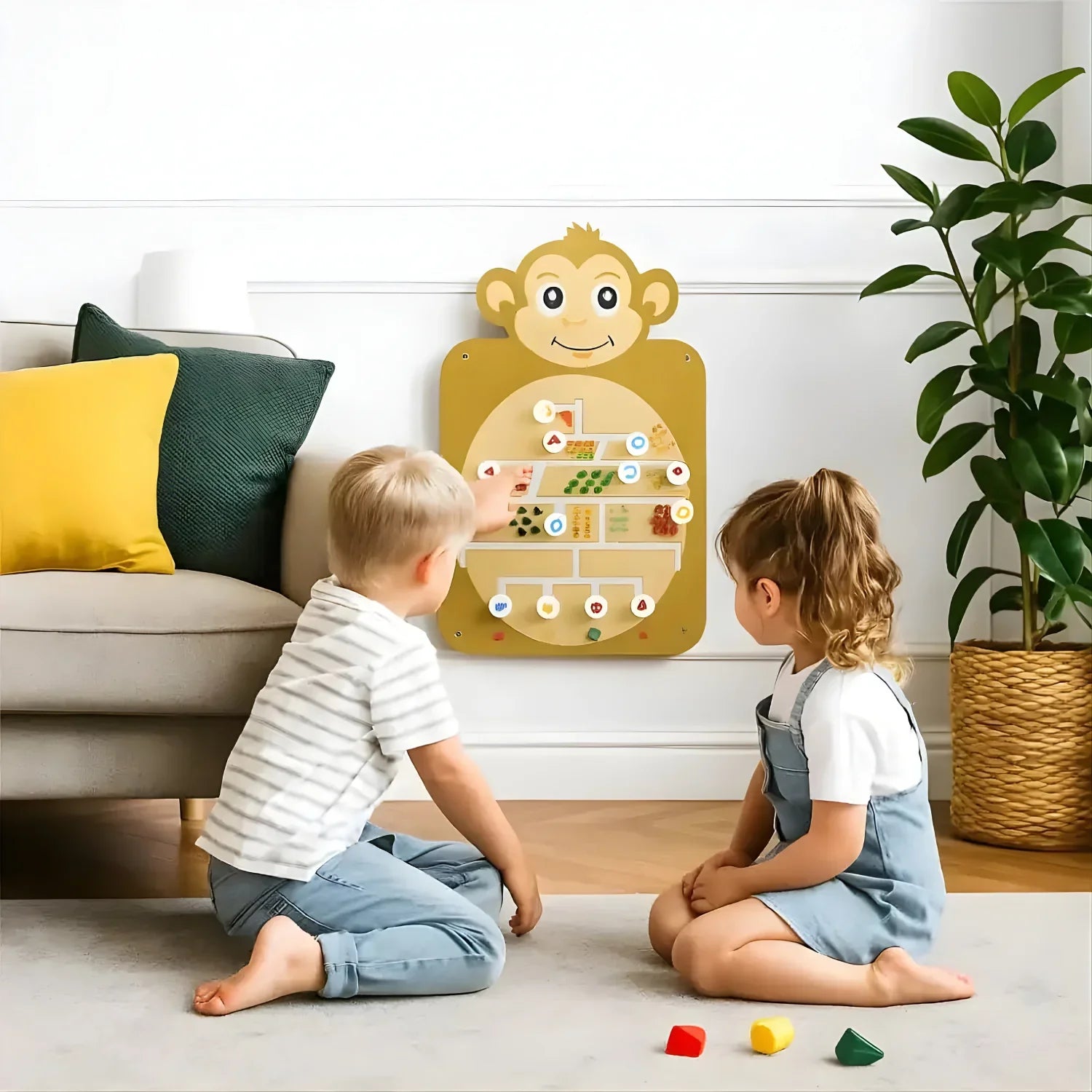 Learning Wall Mounted Monkey Wall Toy for Kids is fun