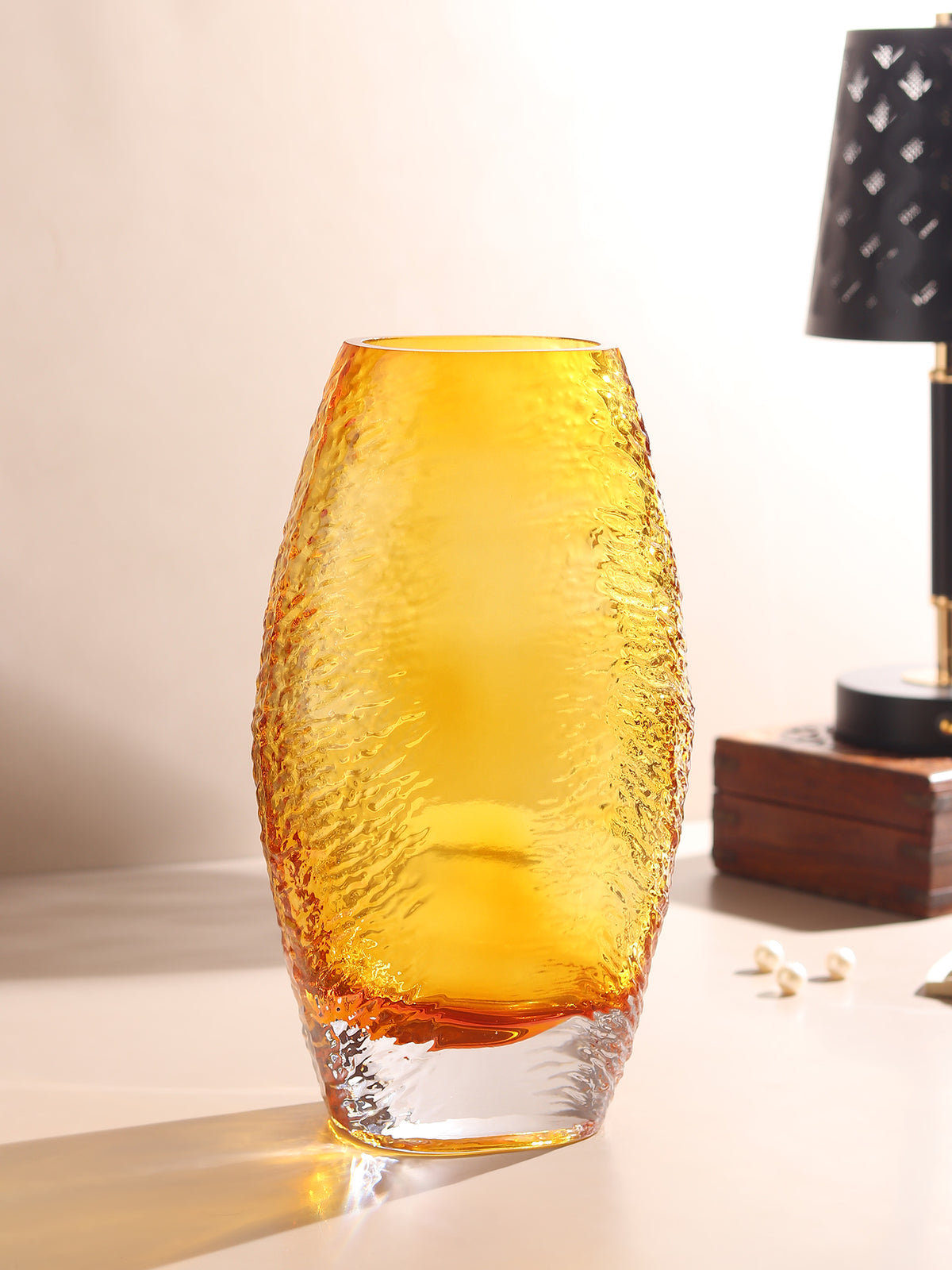 Solara Amber Crystal Vase