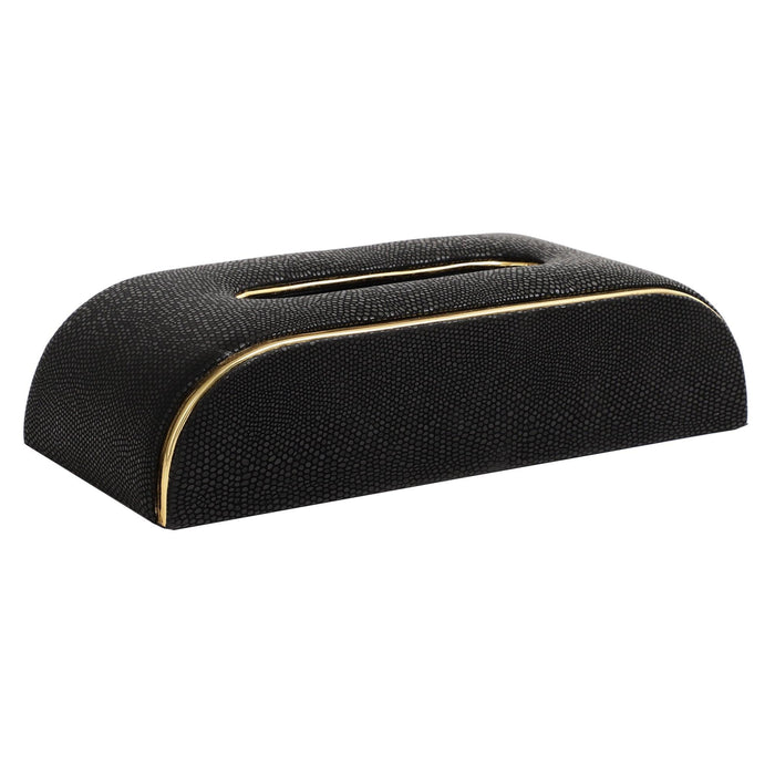 Sleek Slant Leather Napkin Box | Tissue Paper Holder