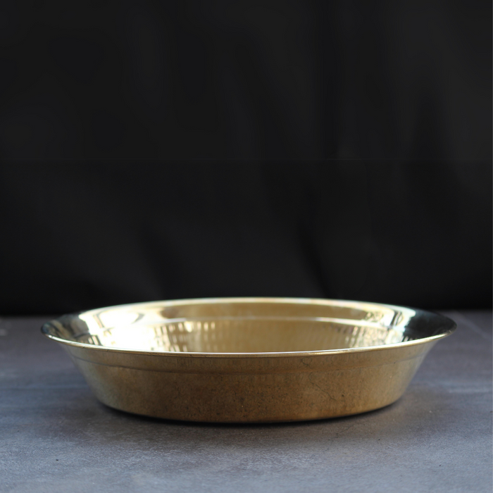 Golden Brass aesthetic Round Paraat | Thaal For Serveware & Kitchen Utilities