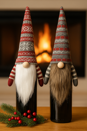 Knitted Christmas Wine Bottle Cover – Nordic Gnome Design