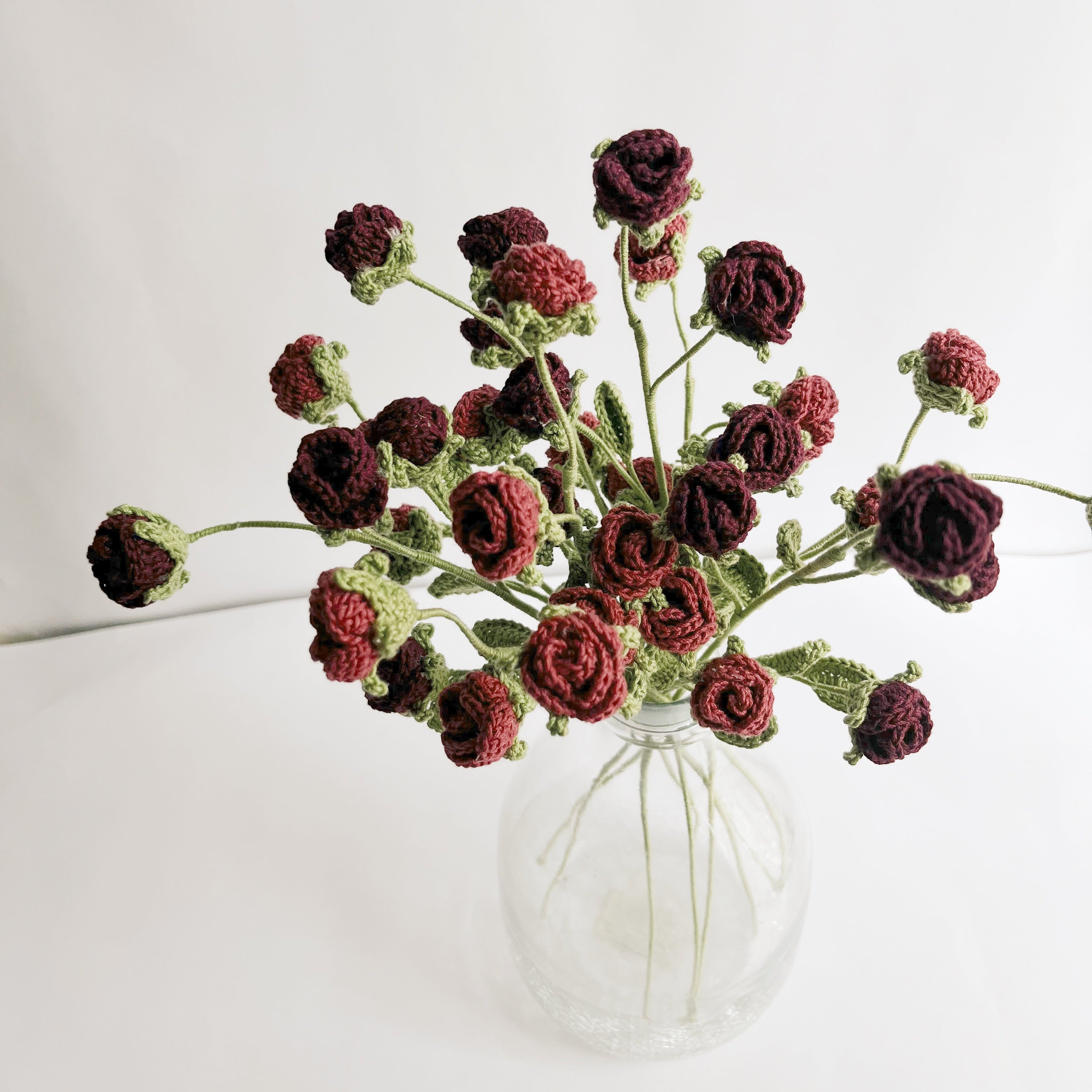 Crochet Mini Rose Stick Set of 2