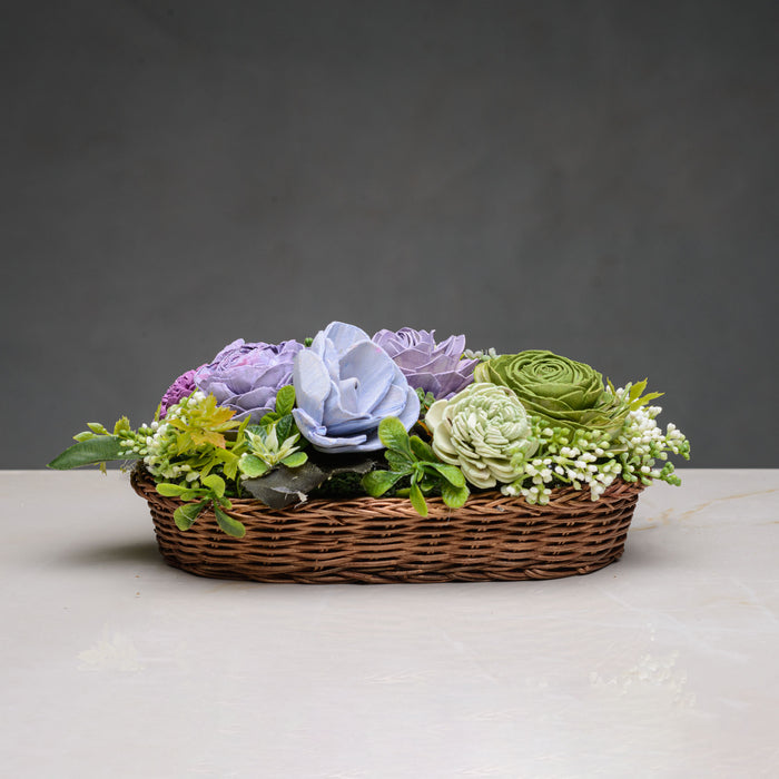 Cane Basket Solawood Arrangement