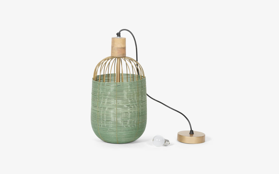 Henka Green Hanging Lamp Tall | Green Pendant Ceiling Lights