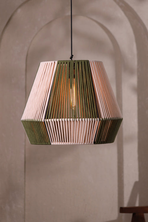 Natura Duo Olive Green And Natural Lamp