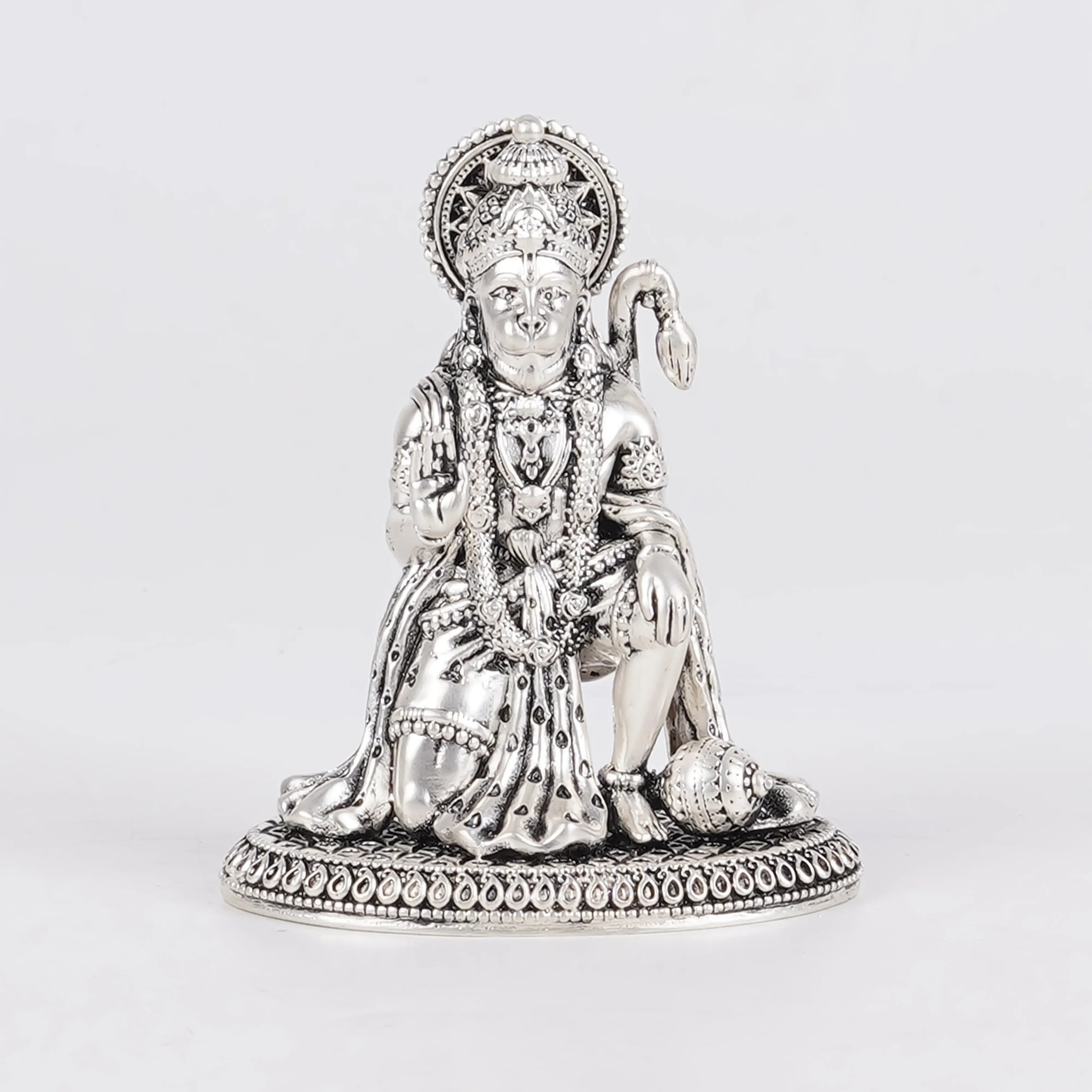 Pure Silver Plated Brass Khatu Shyam Ji Dashboard Idol