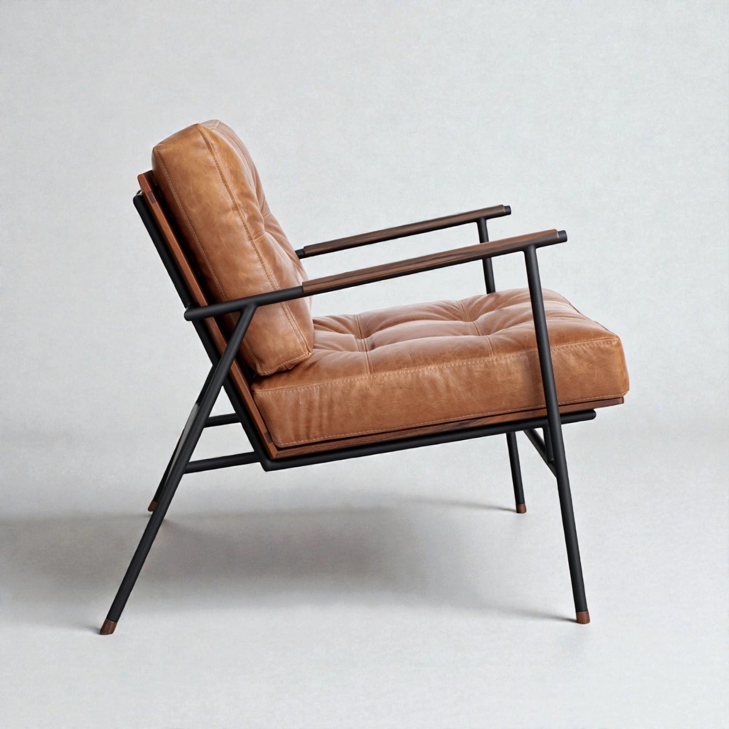 Sage Black Metal Frame & Fabric Upholstery Chair