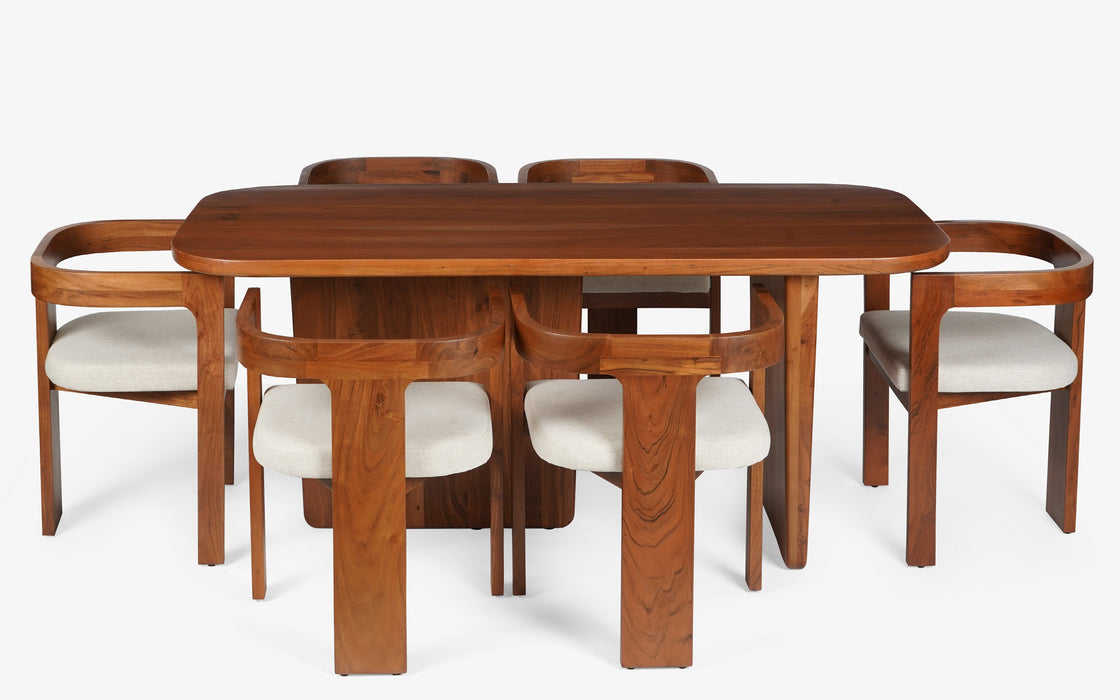 Attica Dining Table With 6 Anish Chairs
