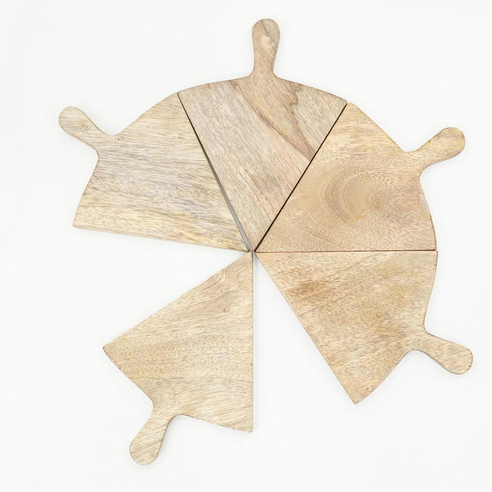 Pizza Platter Set of 5 Slices | Modern Wooden Pizza Platter for Serving