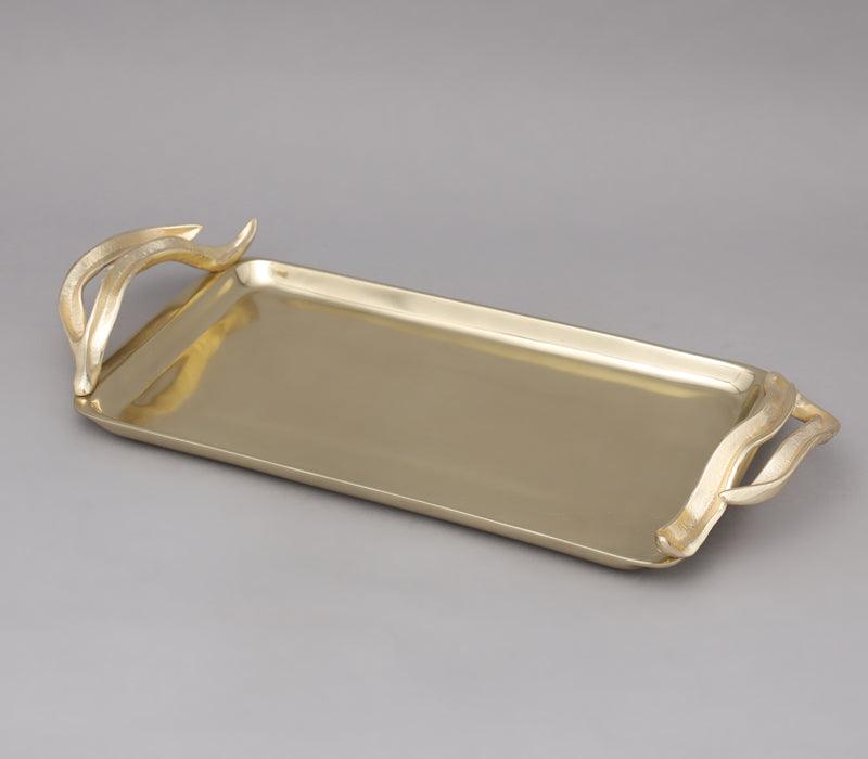 Dracaena Tray | Polished and Matt Gold Finished