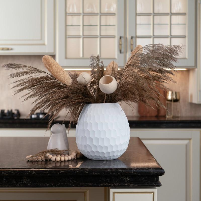 Radiant Ripple Glass Vase for Plants | Decorative Flower Pot | Flower Vase for Living Room - Pack of 1