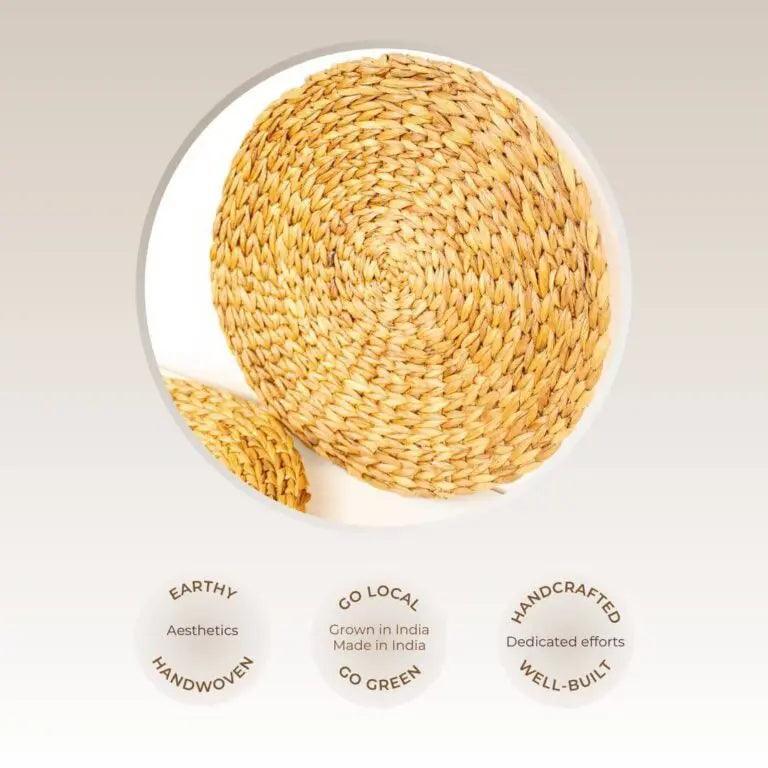 Weaver Round Table Mats Set of 6 | Premium Handcrafted Dining Table Plate Mats