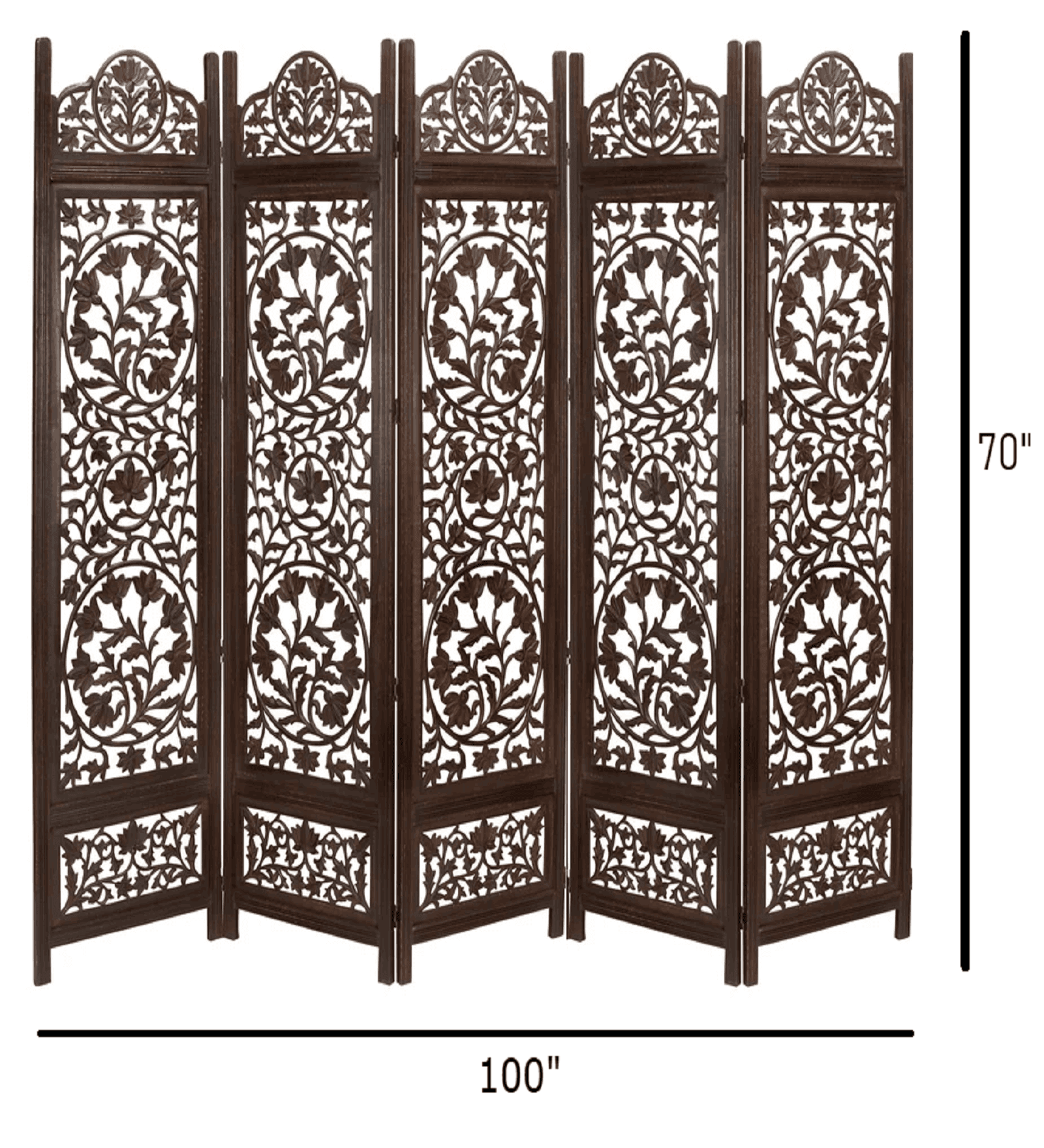 MDF Jali Folding Partition with Mango Wood Frame Design