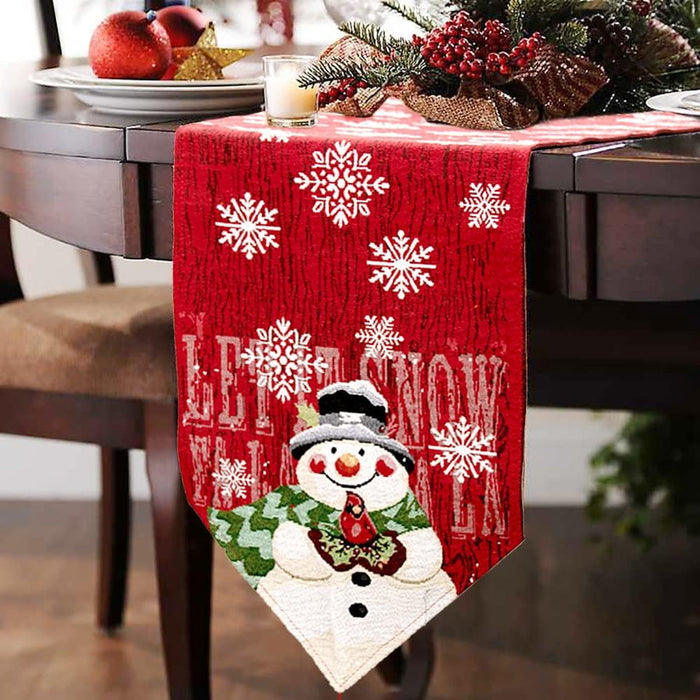 Snowman Table Runner Dining Table Decoration | Snowman Rustic Christmas Table Runners