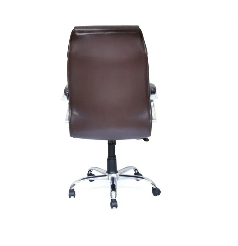 Chloe Carina High-Back Brown Office Chair | Ergonomic Leatherite chair for Office & Home