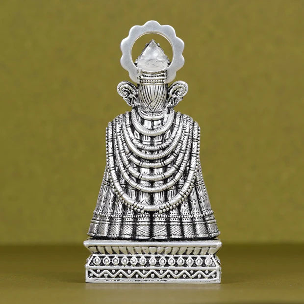Pure Silver Plated Brass Khatu Shyam Ji Dashboard Idol