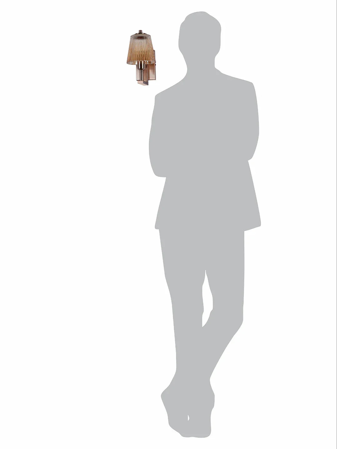 Modern Copper and Glass Ribbed Wall Sconce